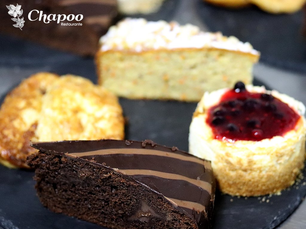 Tarta de zanahoria, Tarta de Chocolate y Tarta de Queso