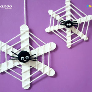 Manualidades Halloween. Tela de Araña Ojitos