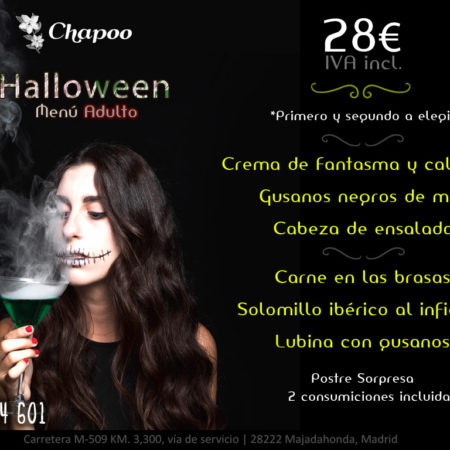 Fiesta Halloween con Menu Tematico y animacion infantil