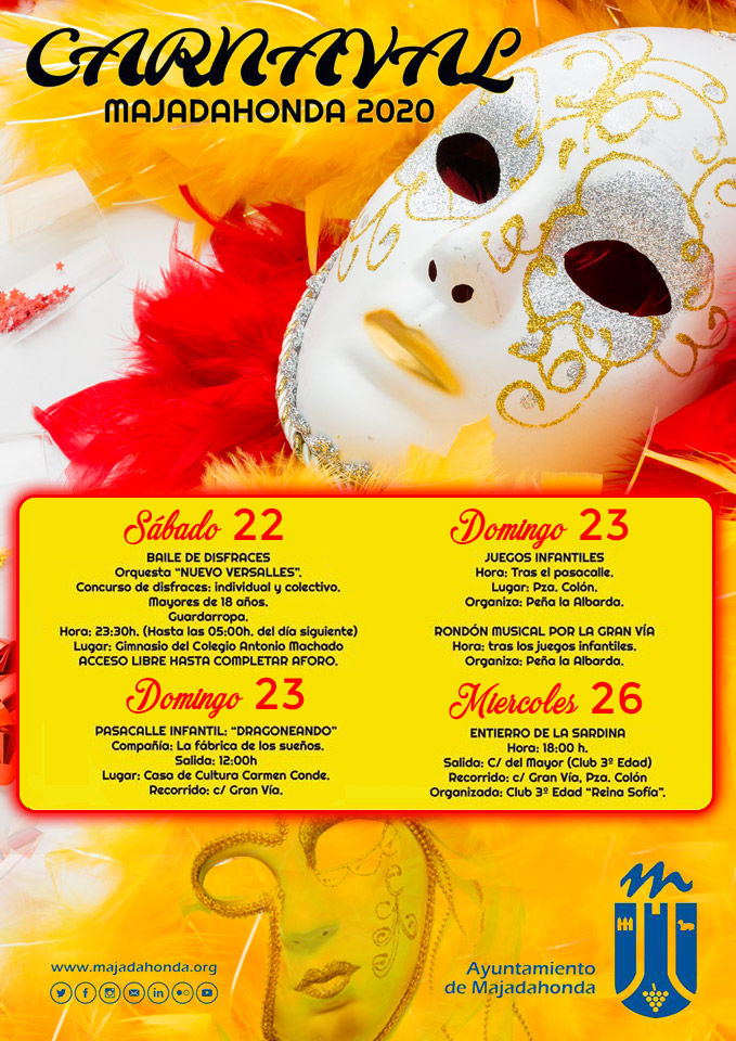 Cartel Carnaval de Majadahonda 2020